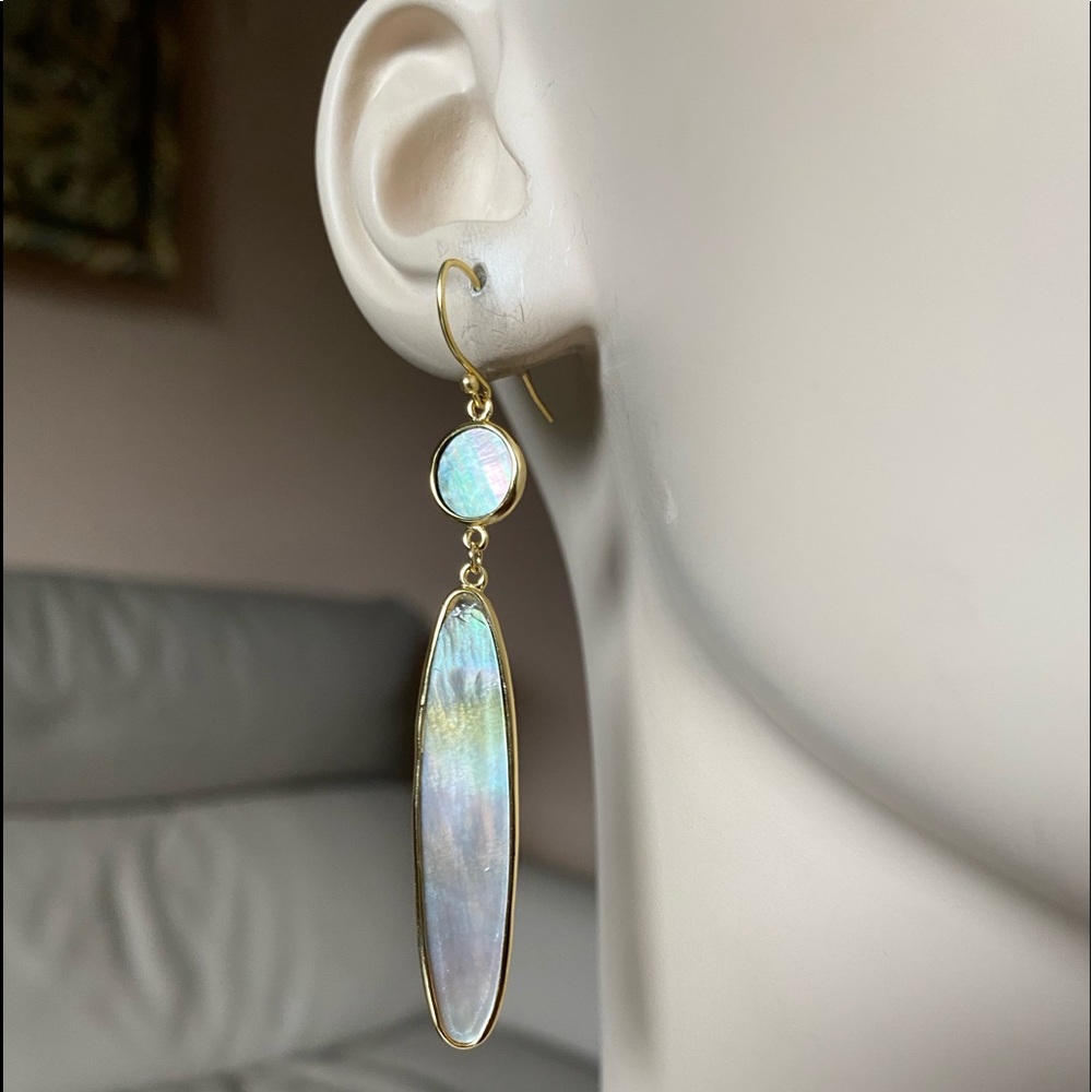 Sterling Silver Grey Mother of Pearl MOP Earrings Mermaid-Core Mermaidcore